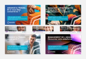 Création d'un kit communication pour une plateforme dédiée au management de l'aidance - Affiches et bannières web